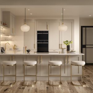 Wilton kitchen door style with elegant shaker cabinetry and neutral tones