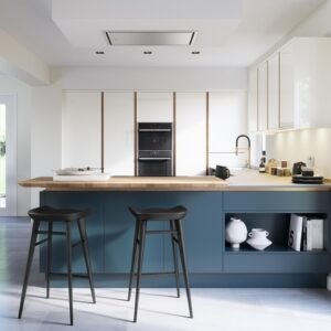 Porter kitchen door design featuring modern cabinets and breakfast bar seating